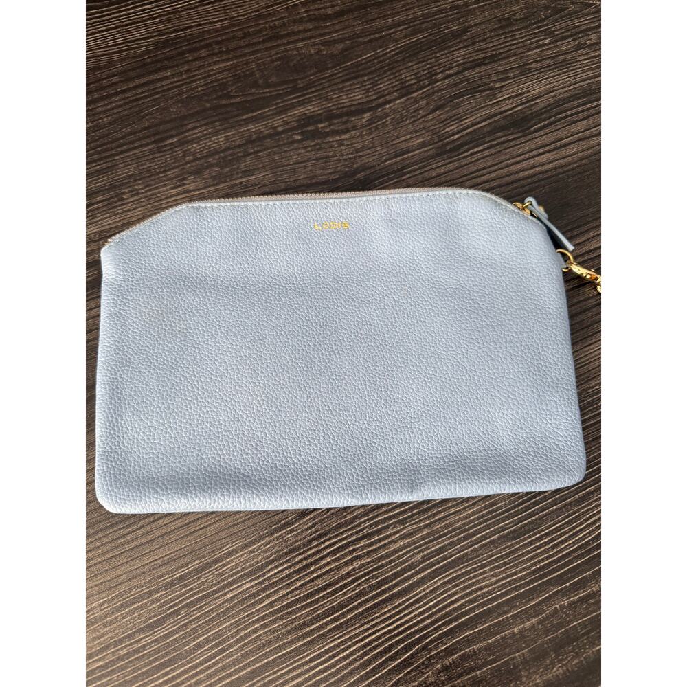 NWOT Lodi Soft Blue Pebbled Leather Wristlet/Clutch